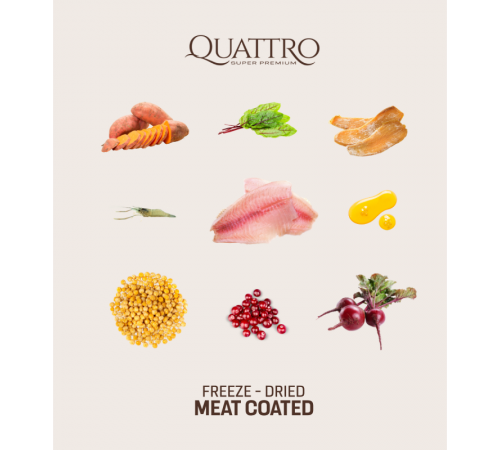 Quattro Senior&Diet Fish Small Breed корм для собак дрібних порід від 10 років та собак з надмірною вагою з білою рибою та крилем 7 кг