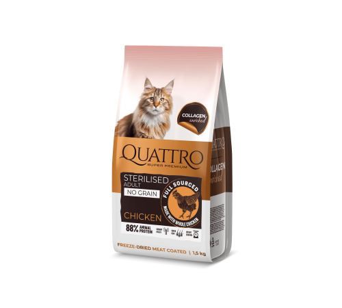Quattro Cat Kitten Chicken беззерновий корм для кошенят з куркою 1,5 кг