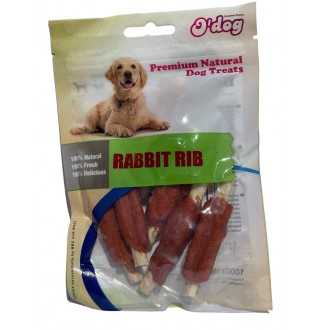 Ласощі для собак O`dog Rabbit Rib Кроляче реберце 8см, 100г