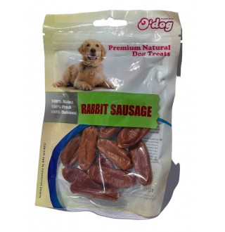 Ласощі для собак O`dog Rabbit Sausage Кролячі сосиски 5см, 100г