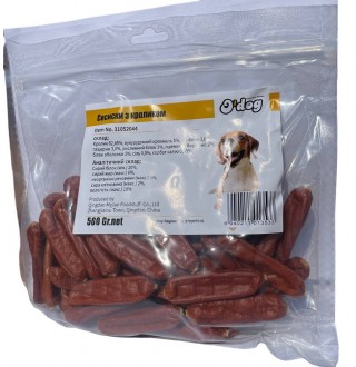 Ласощі для собак O`dog Rabbit Sausage Сосиски з кроликом 5см, 500г