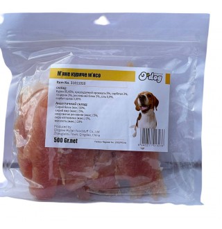 Ласощі для собак O`dog Soft Chicken Jerky Ніжне куряче м'ясо, 500г