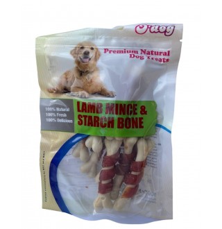 Ласощі для собак O`dog Lamb Mince & Starch Bone Фарш з ягня і крохмальна кістка 7см, 100г
