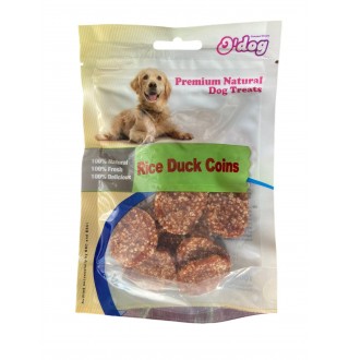 Ласощі для собак. O`dog Duck & Rice Circular Chips Круглі чіпси з качки та рису, 100г