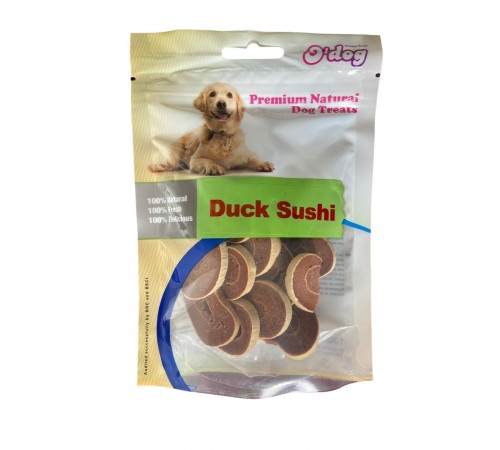Ласощі для собак. O`dog Duck Big Sushi Суші з качкою 4см, 100г