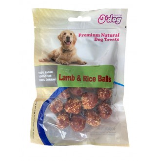 Ласощі для собак. O`dog Lamb & Rice Ball Кульки з ягня та рису, 100г