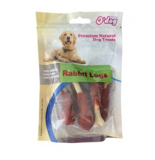 Ласощі для собак. O`dog Rabbit Legs Кролячі ніжки 8см, 100г