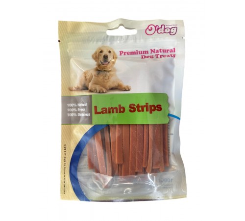 Ласощі для собак O`dog Lamb Slice Ласощі для собак. Скибочки ягня 11см, 100г