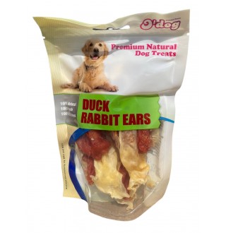 Ласощі для собак O`dog Duck Rabbit Ears Качині кролячі вушка 11см, 100г