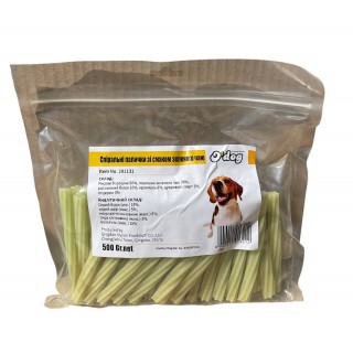 Ласощі для собак O`dog Green Tea Flavor Spiral Dental Sticks Спіральні ласощі-палички для чистки зубів зі смаком зеленого чаю 11см, 500г