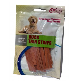 Ласощі для собак O`dog Duck Thin Strips Качині Тонкі смужки 11см, 100г
