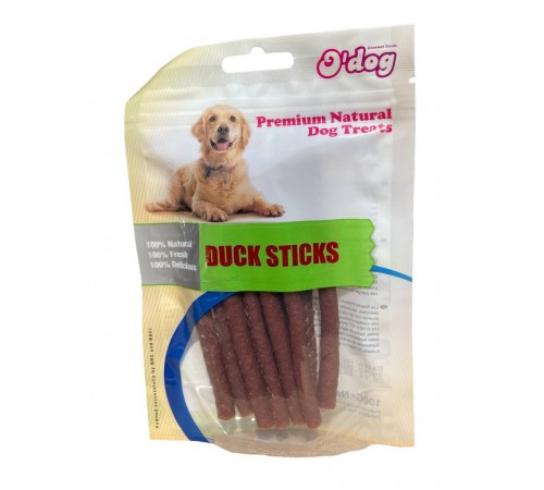 Ласощі для собак O`dog Duck Sticks Качині палички 13см, 100г