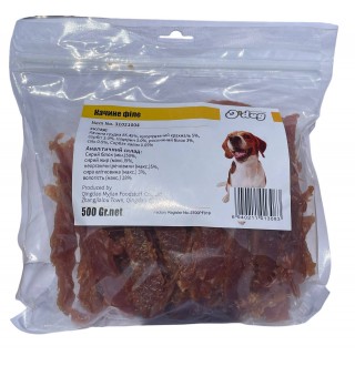 Ласощі для собак O`dog Dry Duck Jerky. Суха в’ялена качка, 500г