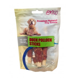 Ласощі для собак O`dog Duck Pollock Sticks Качині палички минтая 12см, 100г