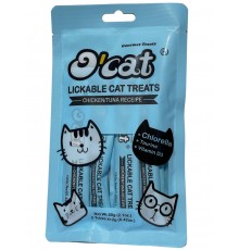 Ласощі для котів O'cat lickable cat treats_chicken_tuna Ласощі курка та тунець 12g*5 tube 60g /bag