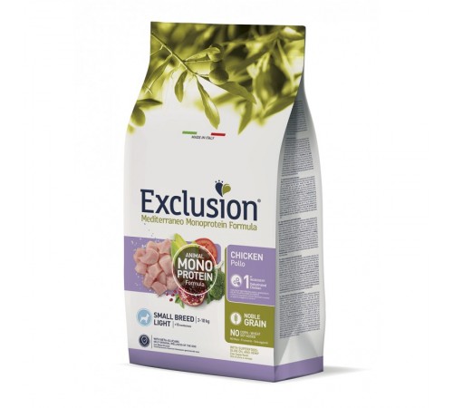 Exclusion Light Chicken Small Breed корм для дорослих собак дрібних порід з надмірною вагою та зниженою активністю чи стерилізованих з куркою 500 г