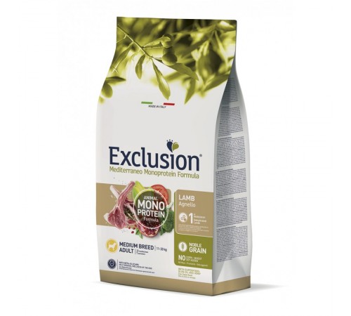 Exclusion Adult Lamb Medium Breed корм для дорослих собак середніх порід з ягням 3 кг