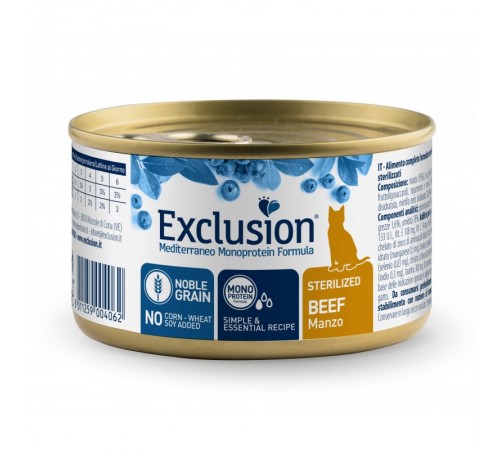 Exclusion Sterilized Beef корм для стерилізованих котів з яловичиною 85 г