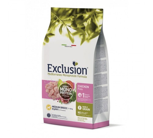 Exclusion Puppy Chicken Medium Breed корм для цуценят середніх порід з куркою 12 кг