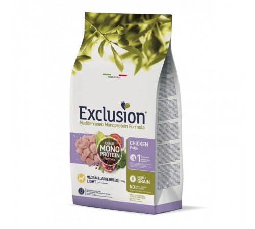 Exclusion Light Chicken Medium&Large Breed корм для собак з надмірною вагою середніх та великих порід з куркою 12 кг
