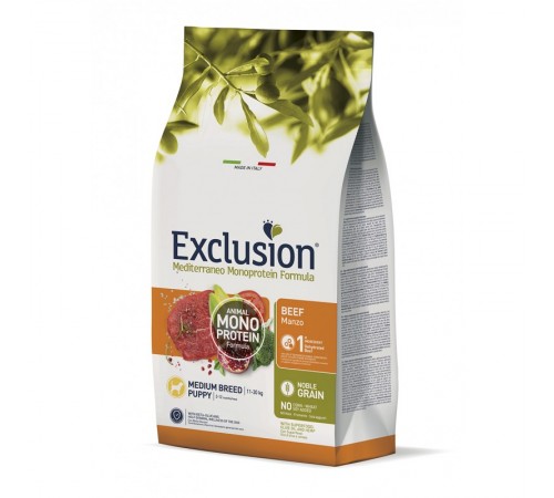 Exclusion Puppy Beef Medium Breed корм для цуценят середніх порід з яловичиною 3 кг