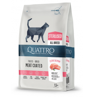 Quattro Cat Sterilized Salmon корм для стерилізованих котів з лососем 1,5 кг