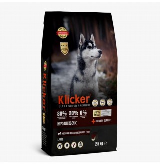 Klicker Сухий корм для цуценят середніх та великих порід з ягням 2,5кг