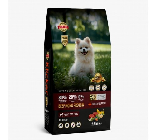 Klicker All Breed Adult Dog Beef Mono Protein Сухий холістик беззерновий корм для собак всіх порід з яловичиною, 2,5кг