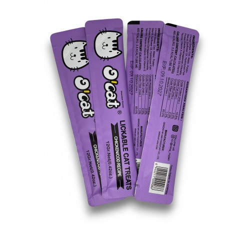 O'cat Lickable Cat Treats Chicken & Cod Ласощі для котів (Курка та Тріска), 30 шт х 12 г 360 г. 