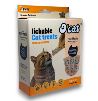 O'cat Lickable Cat Treats Chicken & Shrimp Ласощі для котів (Курка та Креветка), (30 шт х 12 г) 360 г. 