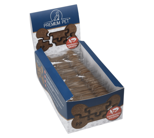 Premium Pet Печиво для собак та котів лосось-амарант  (24 одиниці печива у коробці), 1кг