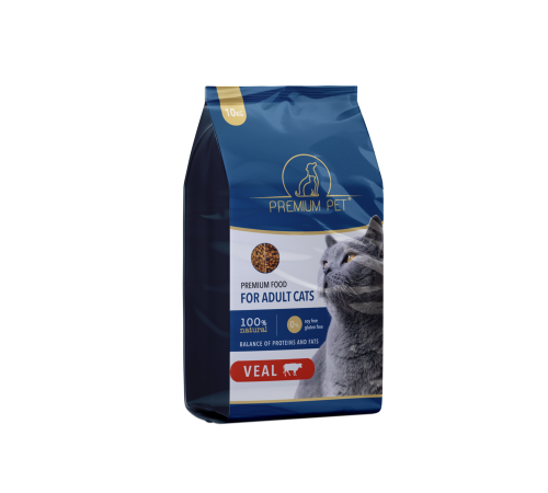 Premium Pet Повноцінний сухий корм для котів з телятиною 10 кг
