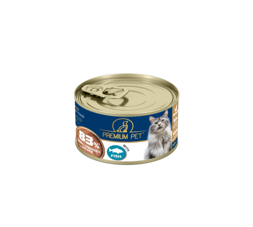 Premium Pet Повнораціонний корм для дорослих котів. Паштет м’ясний з рибою 100 г