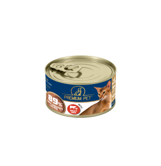 Premium Pet Повнораціонний корм для дорослих котів.Паштет - м'ясне асорті 100 г