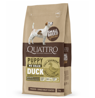 Quattro Puppy Duck Small Breed для цуценят, вагітних та лактуючих самок дрібних порід з качкою 7 кг