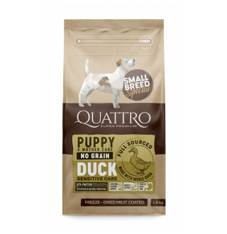 Quattro Puppy Duck Small Breed для цуценят, вагітних та лактуючих самок дрібних порід з качкою 1,5 кг