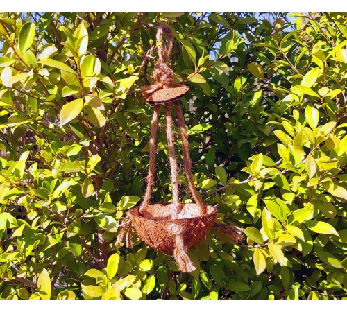 Zelena Zoo Гніздо із Кокоса для пташок на джутовій мотузці