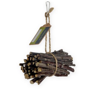 Zelena Zoo.Гілочки яблуні на мотузці для папужок і гризунів 50 г