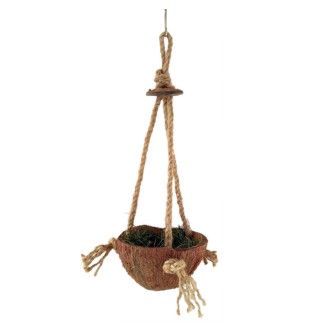 Zelena Zoo Гніздо із Кокоса для пташок на джутовій мотузці