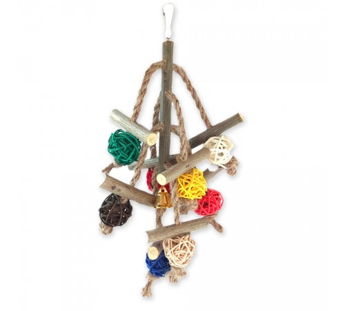 Zelena Zoo.Іграшка Восьминіг для папуг із дзвіночком 25 см