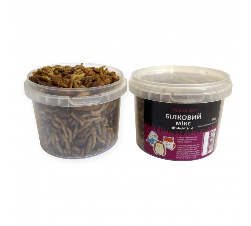 Zelena Zoo Білковий Мікс висушені комахи для птахів, гризунів 80 г