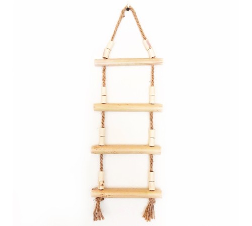 Zelena Zoo Драбинка з тростини для папуг 4 сходинки 50 см