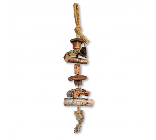 Zelena Zoo Іграшка для папуг з кокосом і люфою 32 см