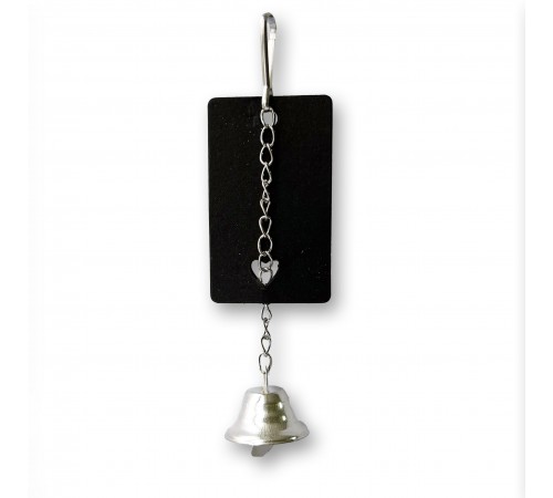 Zelena Zoo.Дзвіночок для папуг на ланцюжку 9 см срібло