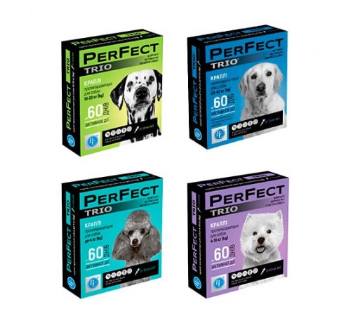 Ветсинтез. Краплі PerFect TRIO для собак  4-10 кг 0,8 мл