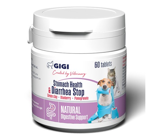 GiGi Stomach Health & Diarrhea Stop N60 (tab) / Стомач Хелс & Діарея Стоп N60 (таб) (1табл. на 2кг)