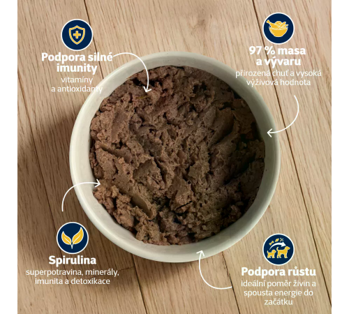 Ontario CAN Adult Beef Pate with Spirulina.Вологий корм для собак з яловичини зі смаком спіруліни, банка 200 г