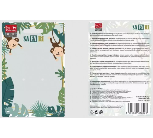 Dog Fantasy Іграшка для собак Safari тигр з вузлом 18см