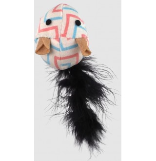 Magic Cat Rainbow Relax Іграшка-мишка з пір'ям та котячою м'ятою біла 5,5 см 