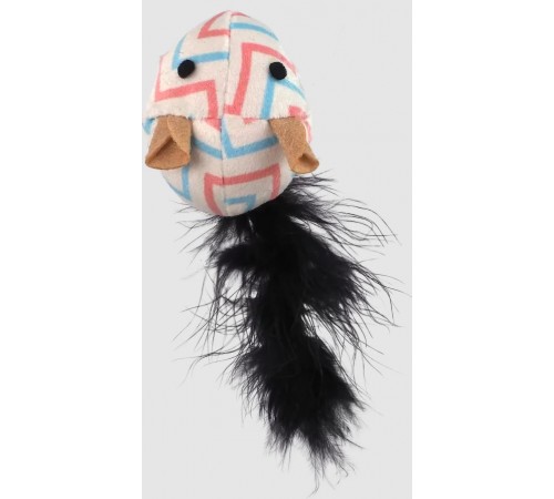 Magic Cat Rainbow Relax Іграшка-мишка з пір'ям та котячою м'ятою біла 5,5 см 